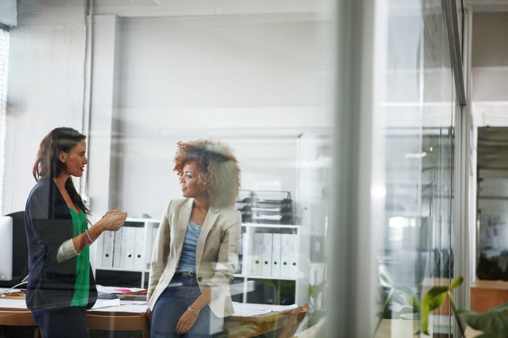 Two women in an office.